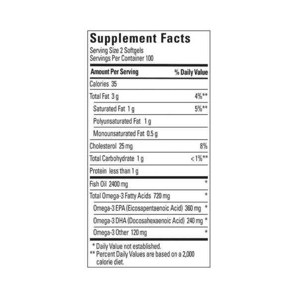 Fish Oil Omega-3 1200 mg x 200 Softgels Nature Made - Image 2