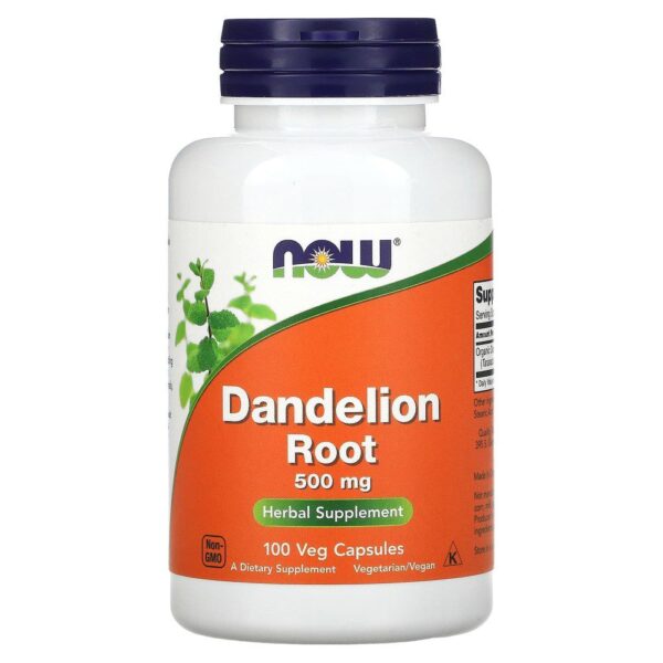 Raíz Diente De León (Dandelion Root) 500 mg x 100 Cápsulas Now