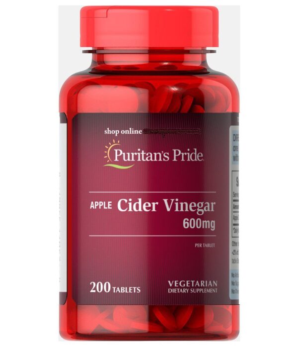 Apple Cider Vinegar / Vinagre Sidra Manzana 600 mg x 200 Tabletas