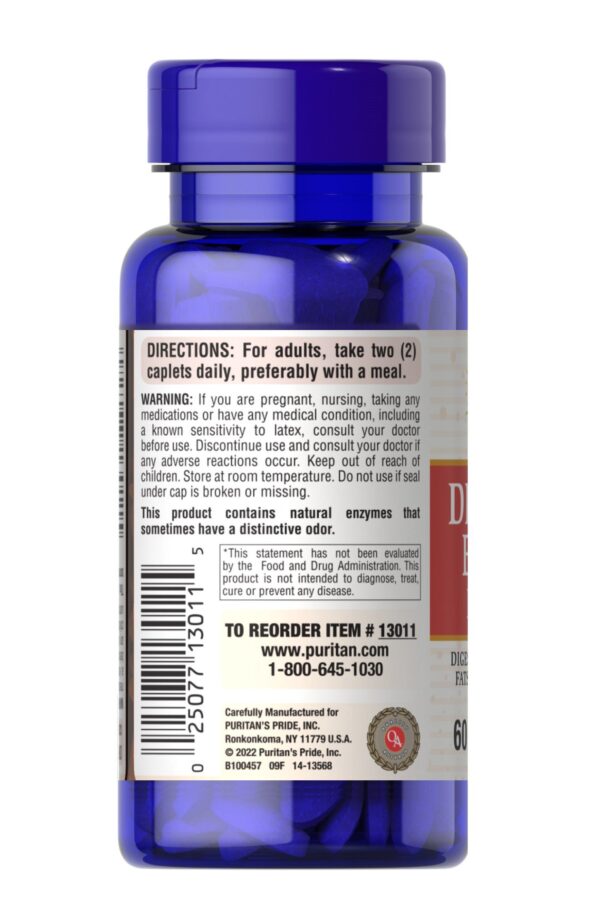 Enzimas digestivas (Digestive Enzyme Formula) x 60 Tabletas Puritan - Image 3