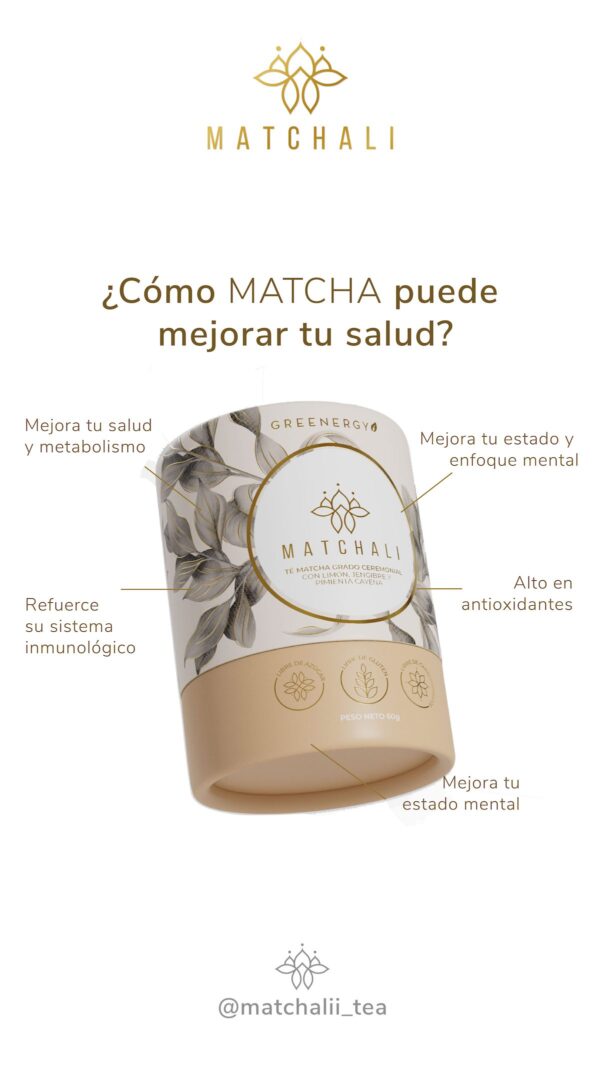 Te matcha MATCHALI grado ceremonial importado de Japón 60g (Limón, Jengibre y Pimienta Cayena) - Image 3