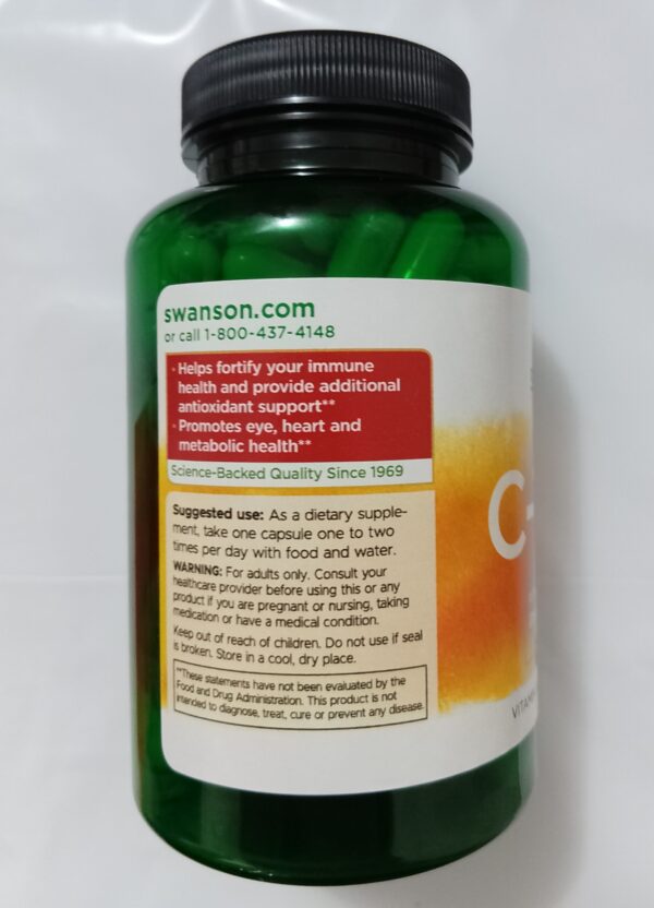 Vitamina C-1000 mg Rose Hips x 90 Capsulas Swanson - Image 3