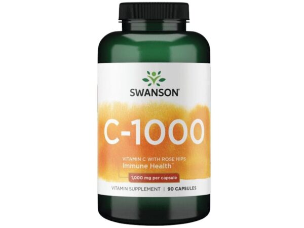 Vitamina C 1000 mg + Rose Hips (escaramujo) 90 Capsulas Swanson
