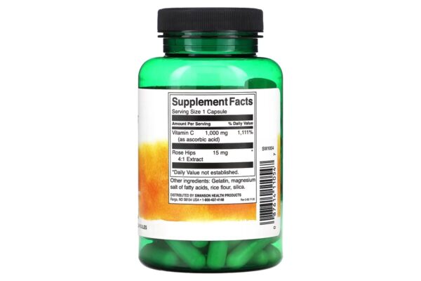 Vitamina C 1000 mg + Rose Hips (escaramujo) 90 Capsulas Swanson - Image 2