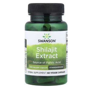 Shilajit Extracto Swanson 400mg - 60 Cápsulas Vegetales - Estandarizado al 5% de Ácido Fúlvico