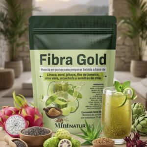 Fibra Gold Mínt Natural 500g - Mezcla Digestiva con Linaza, Pitaya, Chía y Aloe Vera
